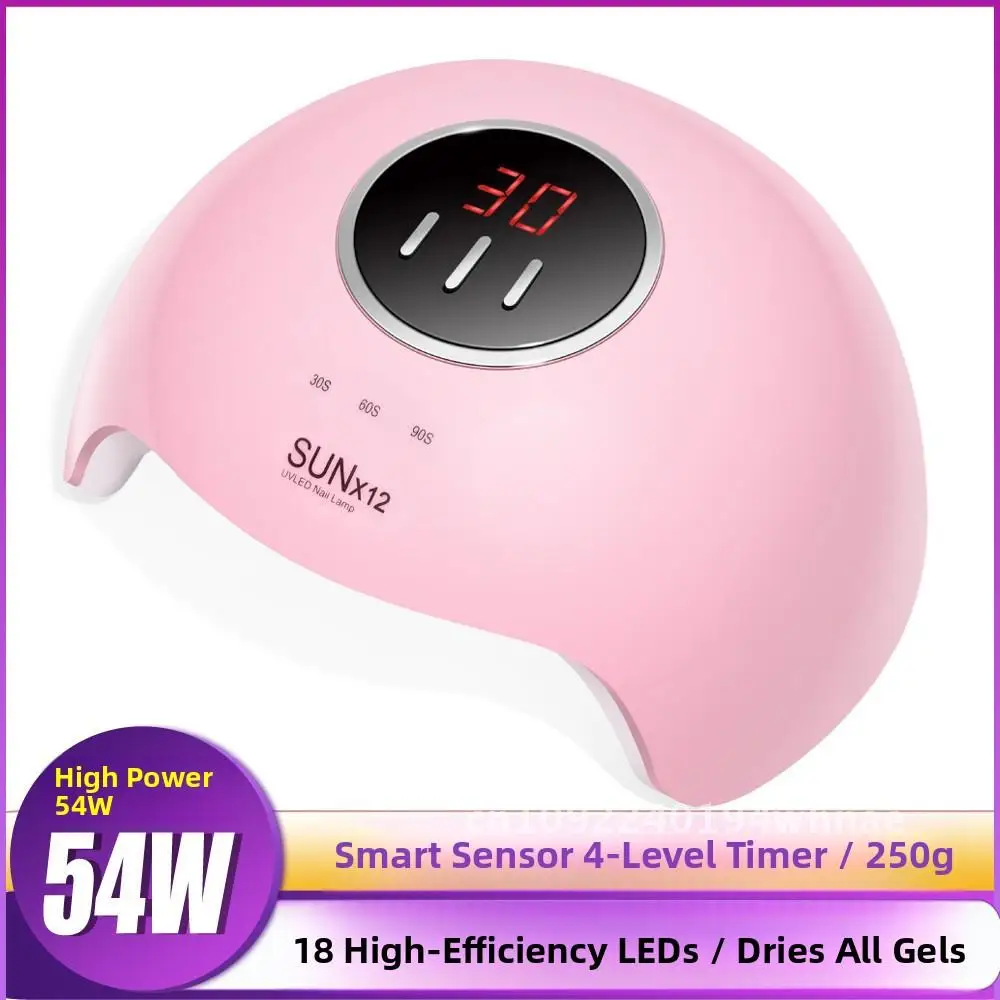 Professional S1 Nail Light Therapy Machine Quick-Drying LED Drying Lamp for Nail Making Induction Polishing Tool White 54W