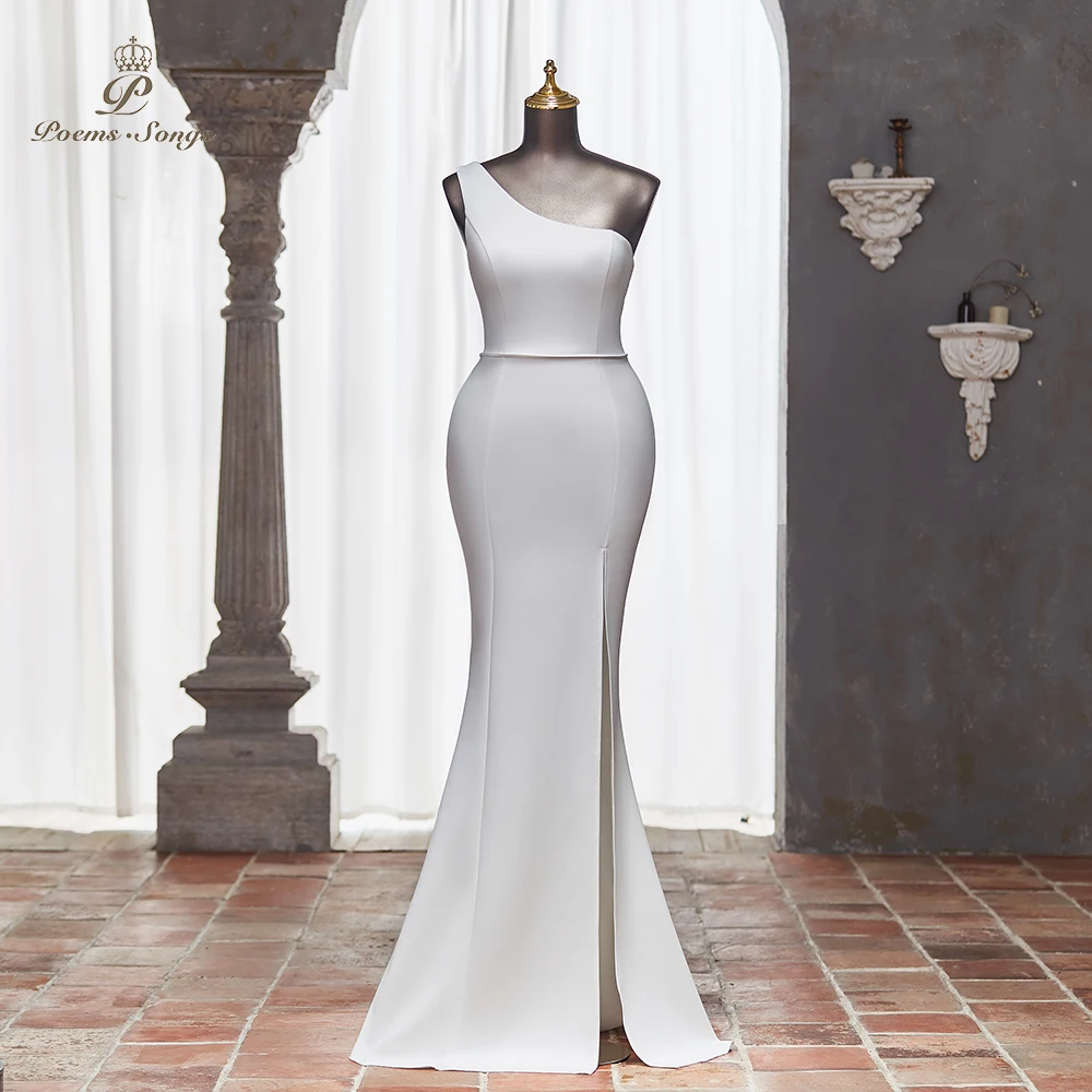 Sophistica One-Shoulder Evening Dress with Mermaid Silhouette and Side Slit vestidos de noche Perfect for Formal Events