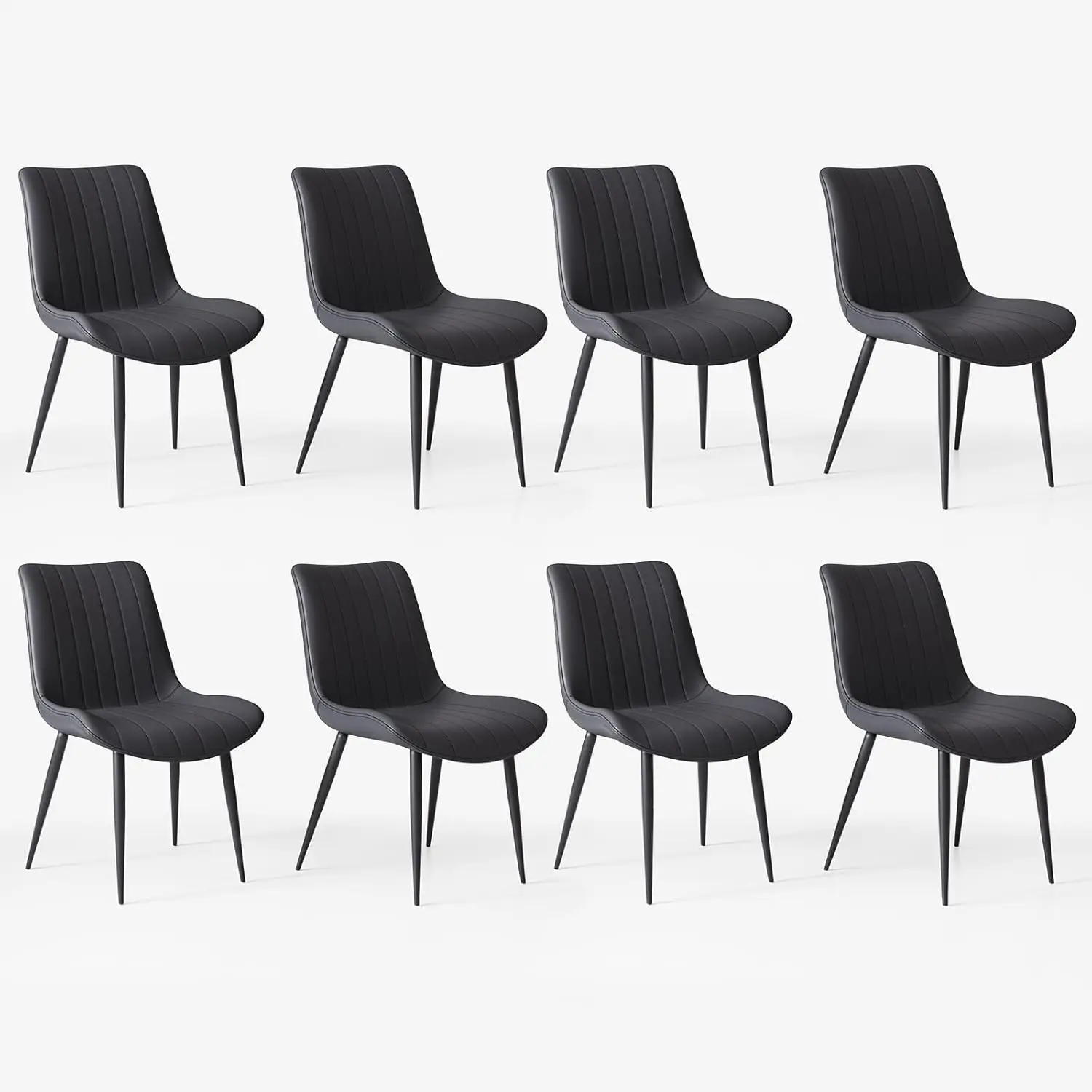 

Faux Leather Dining Chairs Set of 8 Upholstered Dining Chairs Modern Kitchen & Dining Room Chairs with Comfortable, Customized