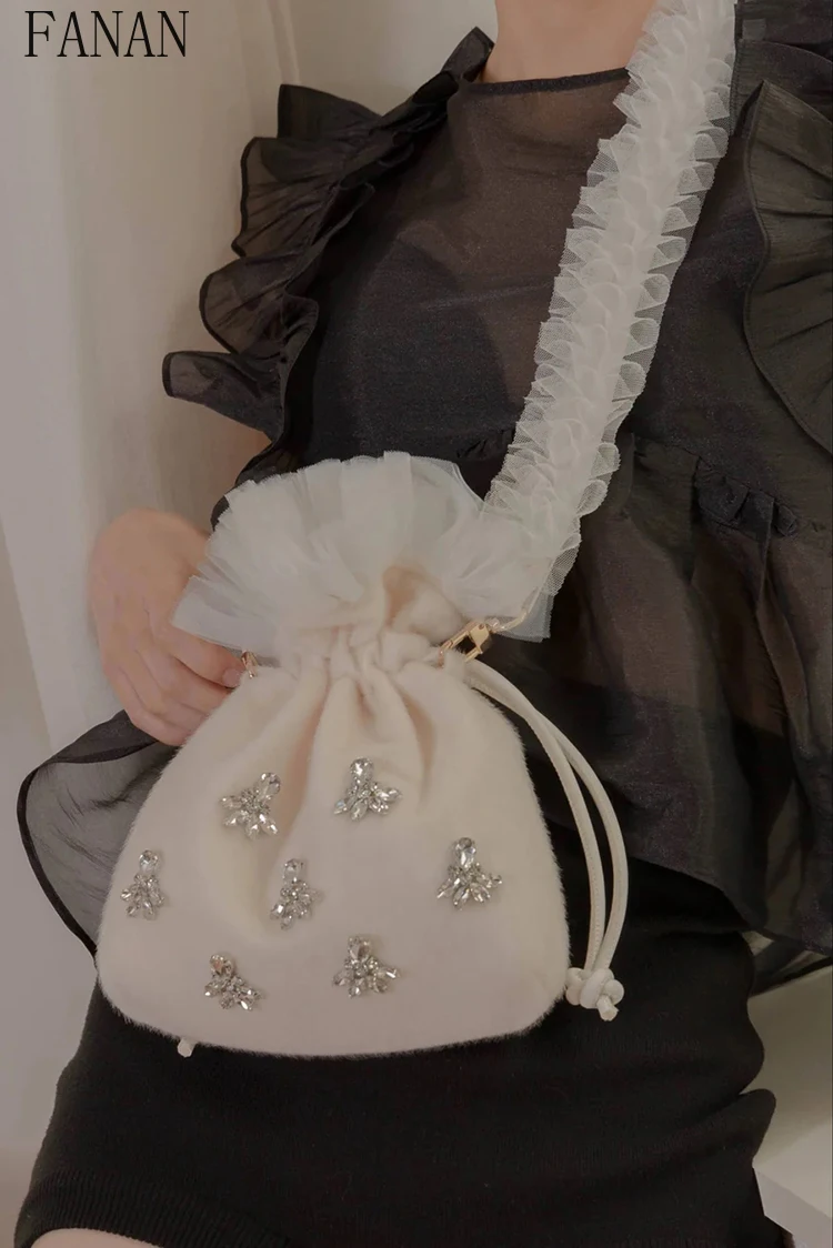 حقيبة نسائية بحزام على الطراز الياباني، حقائب جلدية من الدانتيل الشبكي الحلو، ملحقات حزام الكتف عبر الجسم للفتيات #6