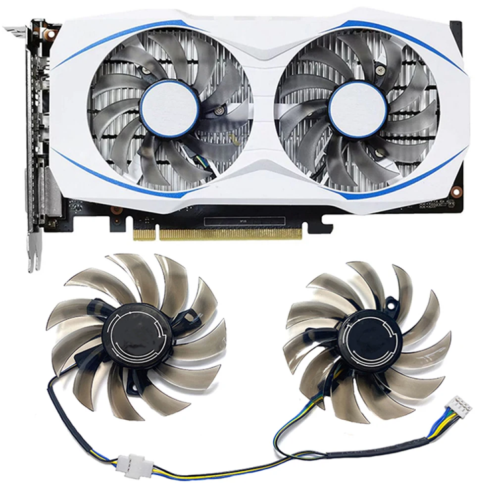 1 Pair Graphics Card Cooling Fans Replacement Accessories for GTX1050 1050ti RX460 DUAL Graphics Card
