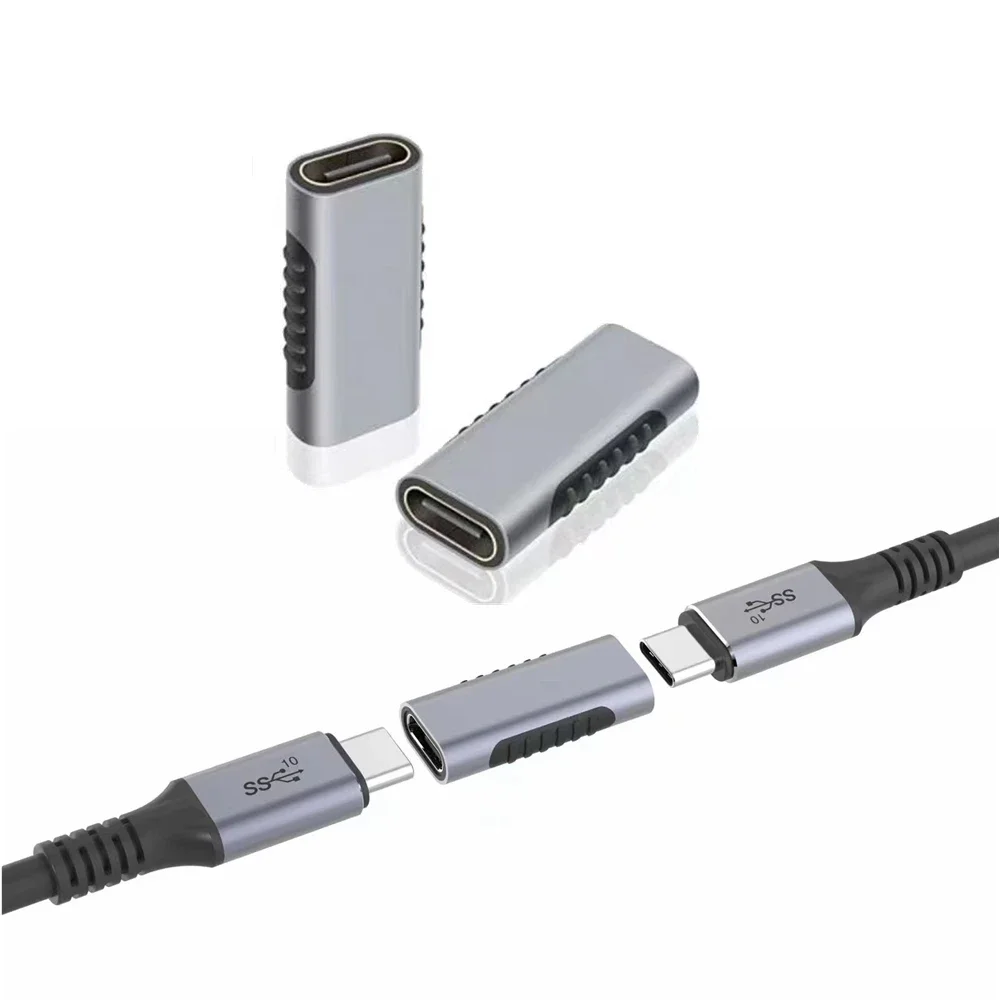 High Quality Aluminum Alloy USB Type C Female to Female Adapter,Type-C Extension Cable for Phone Tablet