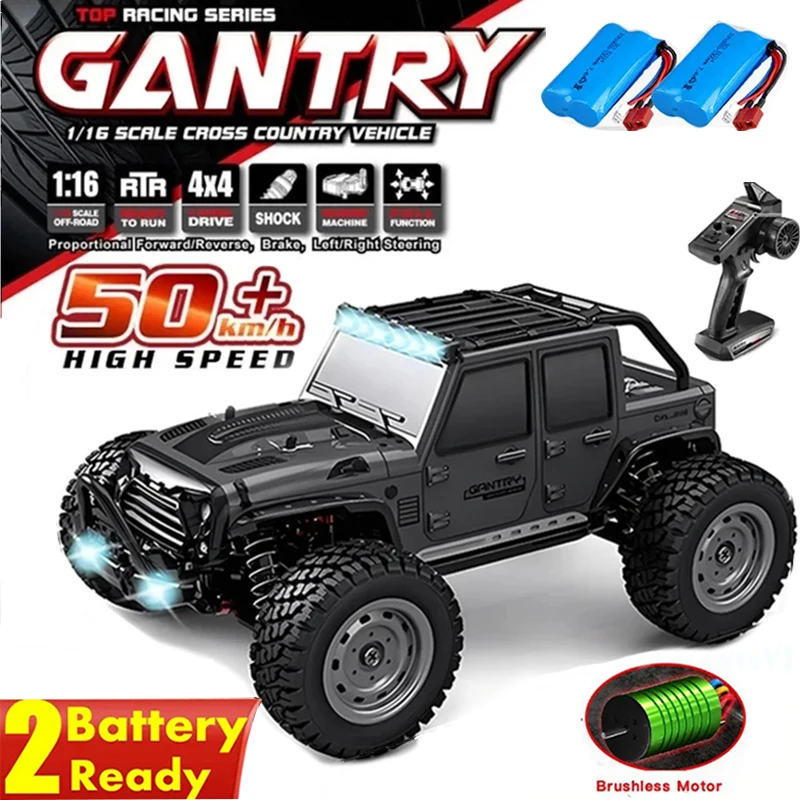 

Радиоуправляемая машина 16103, скорость 50 км/ч, масштаб 1/16, внедорожник 4WD с LED-фарами, водонепроницаемый монстр-трак на радиоуправлении 2,4 ГГц для взрослых и детей