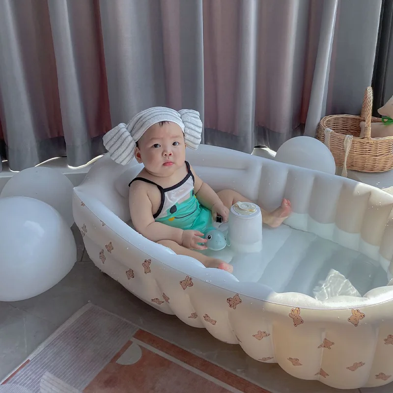 Baby Bath Tub Newborn Air Bathing Inflatable Foldable Portable Kid Infant Toddler Swimming Pool Shower Products Bathroom Use