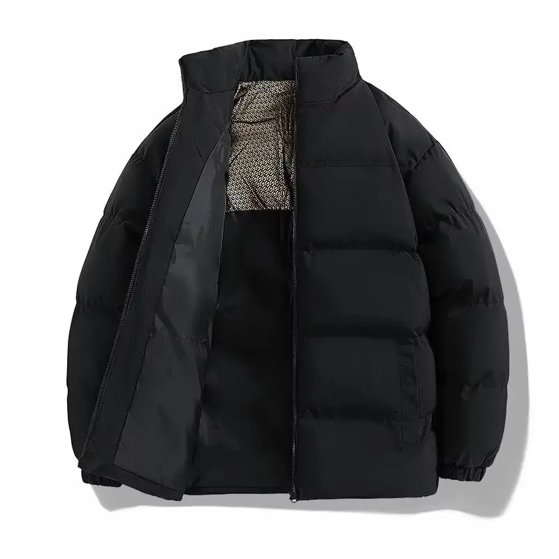 جايت قطني فضفاض مناسب للرجال شتاء دافئ بياقة واقفة زوجين مطابقة الخبز معطف طويل Sve سحاب إغلاق اللون #2