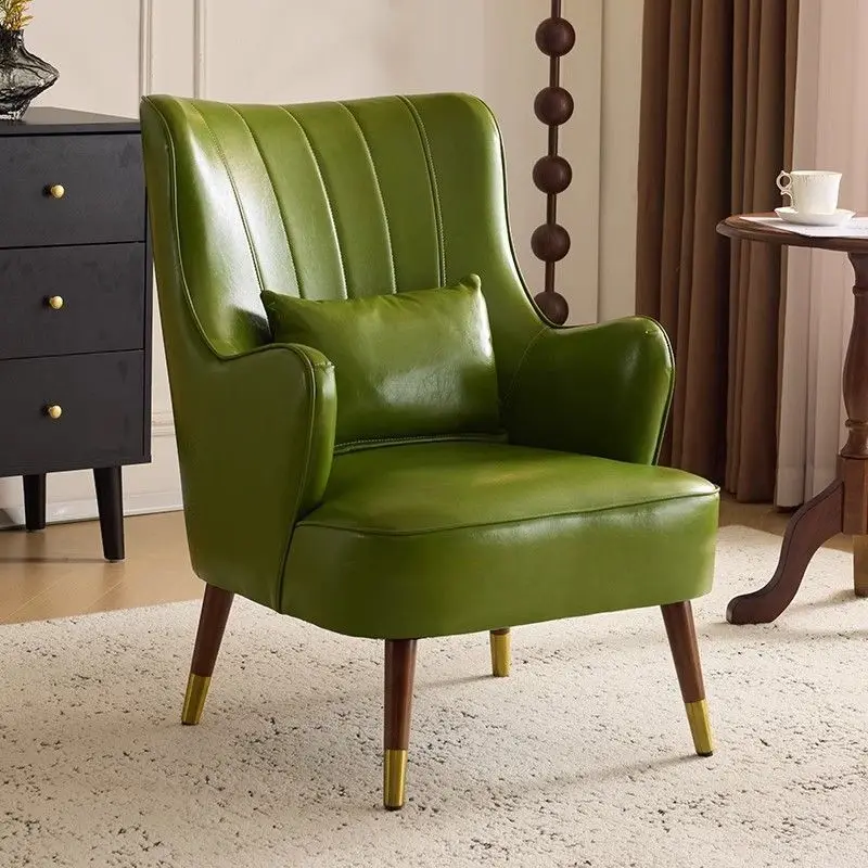 

Одноместное кресло-софа из кожи с эффектом масляного воска, легкое, роскошное, для небольшой квартиры, для дома, гостиной, спальни, приемной, для отдыха, кресло-тигр.