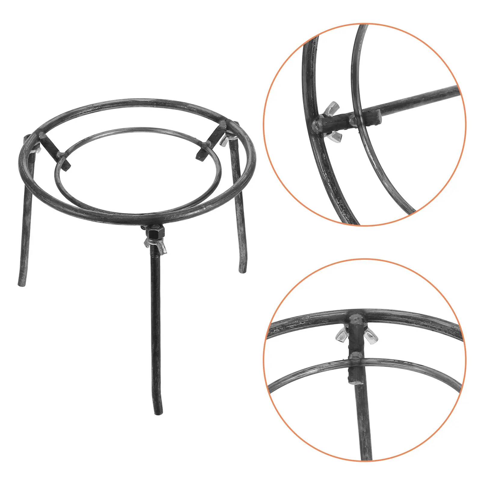

Detachable Triangular Pot Rack Portable Firewood Burning Stove Ring Outdoor Camping Cooking Stove Rack Heavy-Duty Campfire