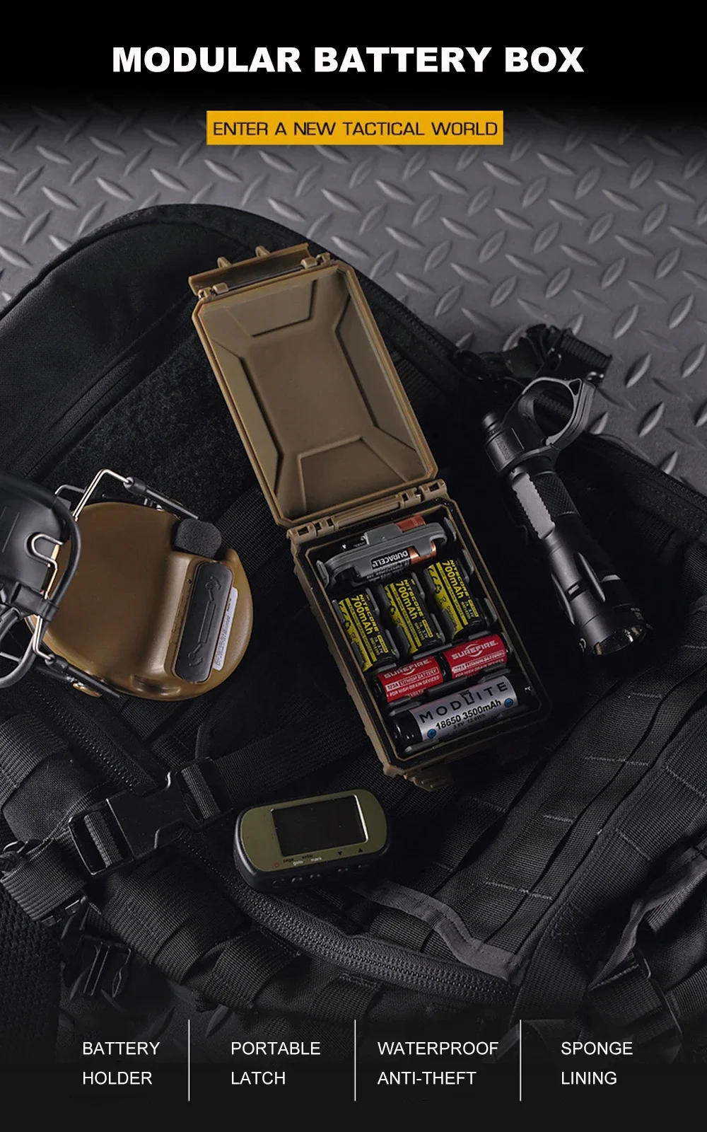 Battery Storage Box Tactical Case for CR2032 AAA 18650 18350