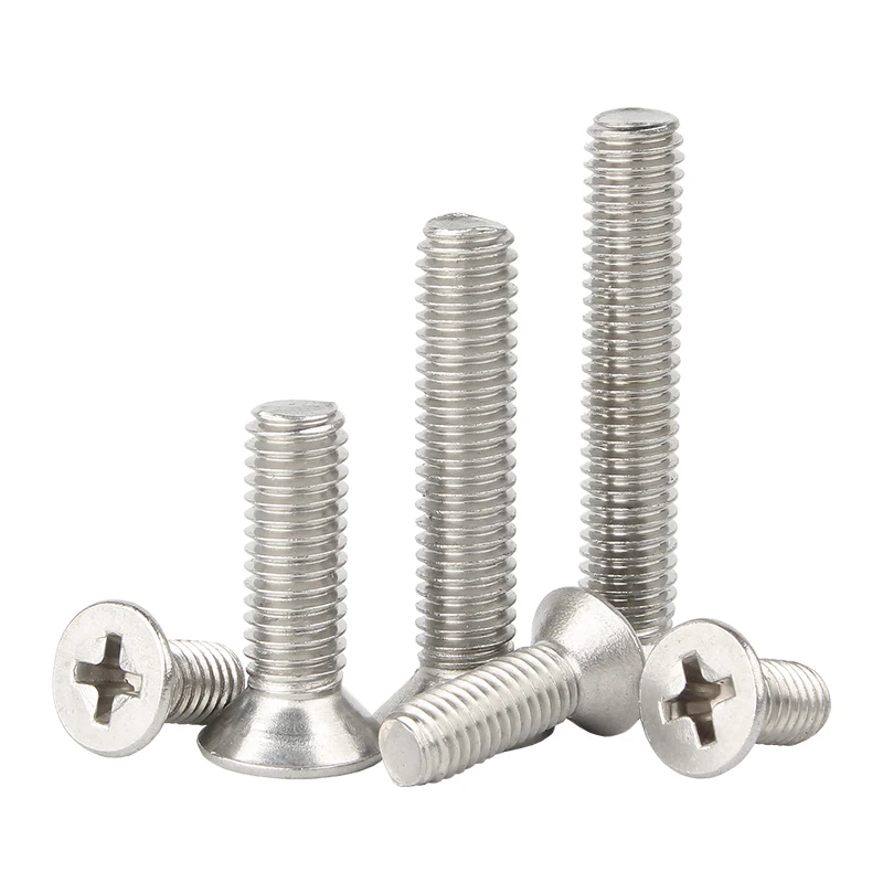 M4 M5 M6 M8 M10 Sekrup Kepala Countersunk Datar Phillips 2 ~ 50 Buah 304 Baut Kepala Countersunk Datar Silang Baja Tahan Karat Panjang: 4-5Mm