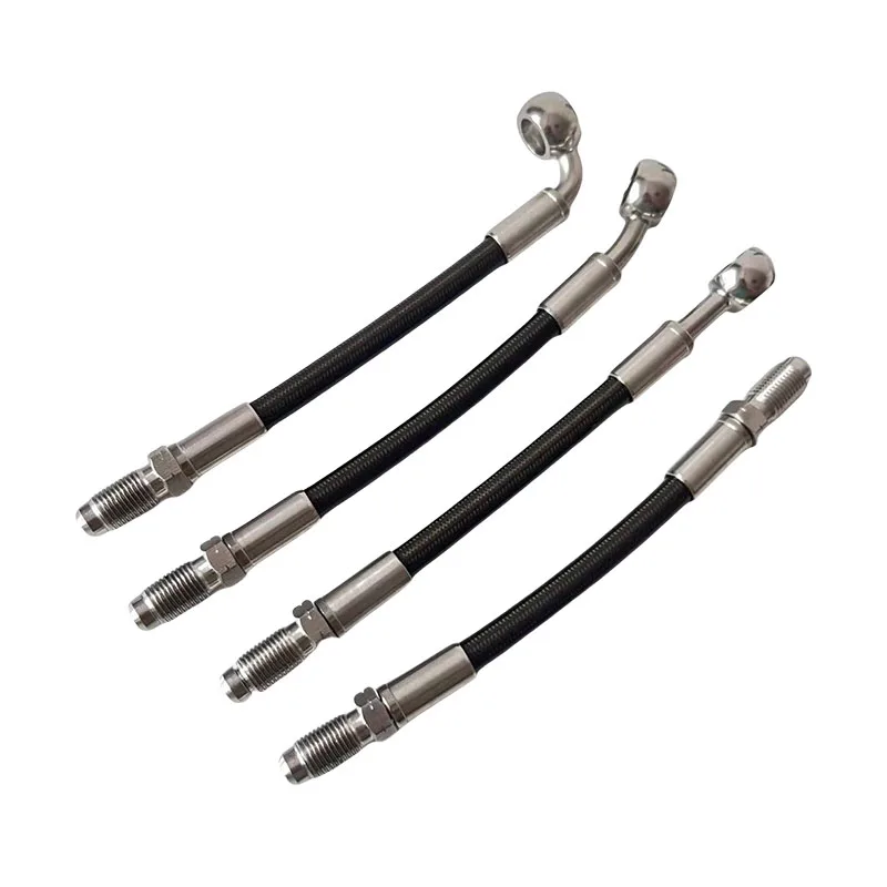 Reinforced Car Brake Hose Pipe Male M10x1 Stainless Steel Joint Refit Motorcycle Automobile Disc Brake Clutch Oil Pipe Black AN3