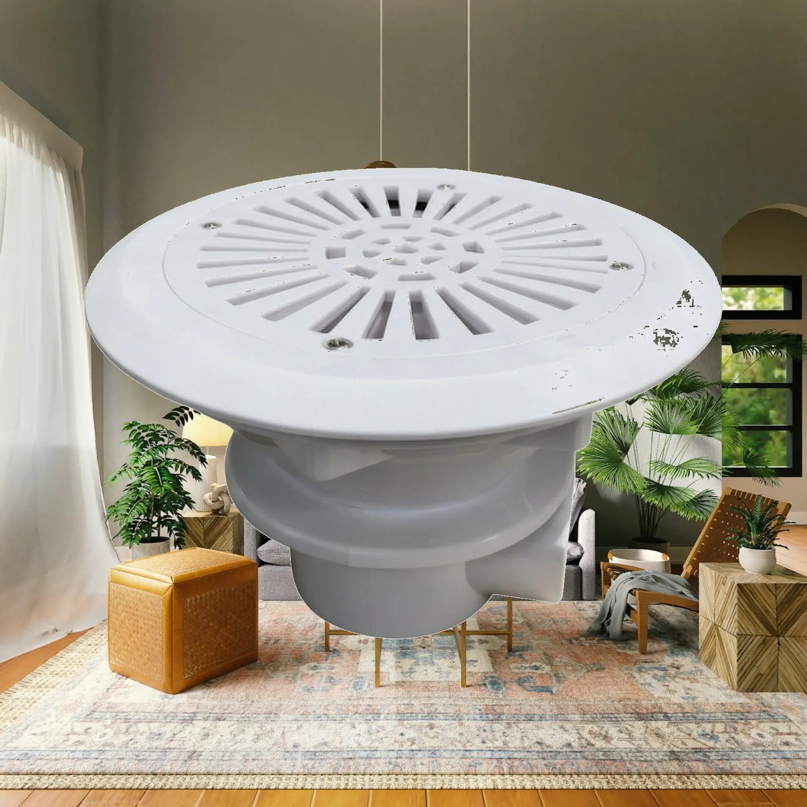 Pool Main Drain with Slotted Cover Easy to Clean Swimming Pool Main Drain Cover Long Service Life Leak-Proof
