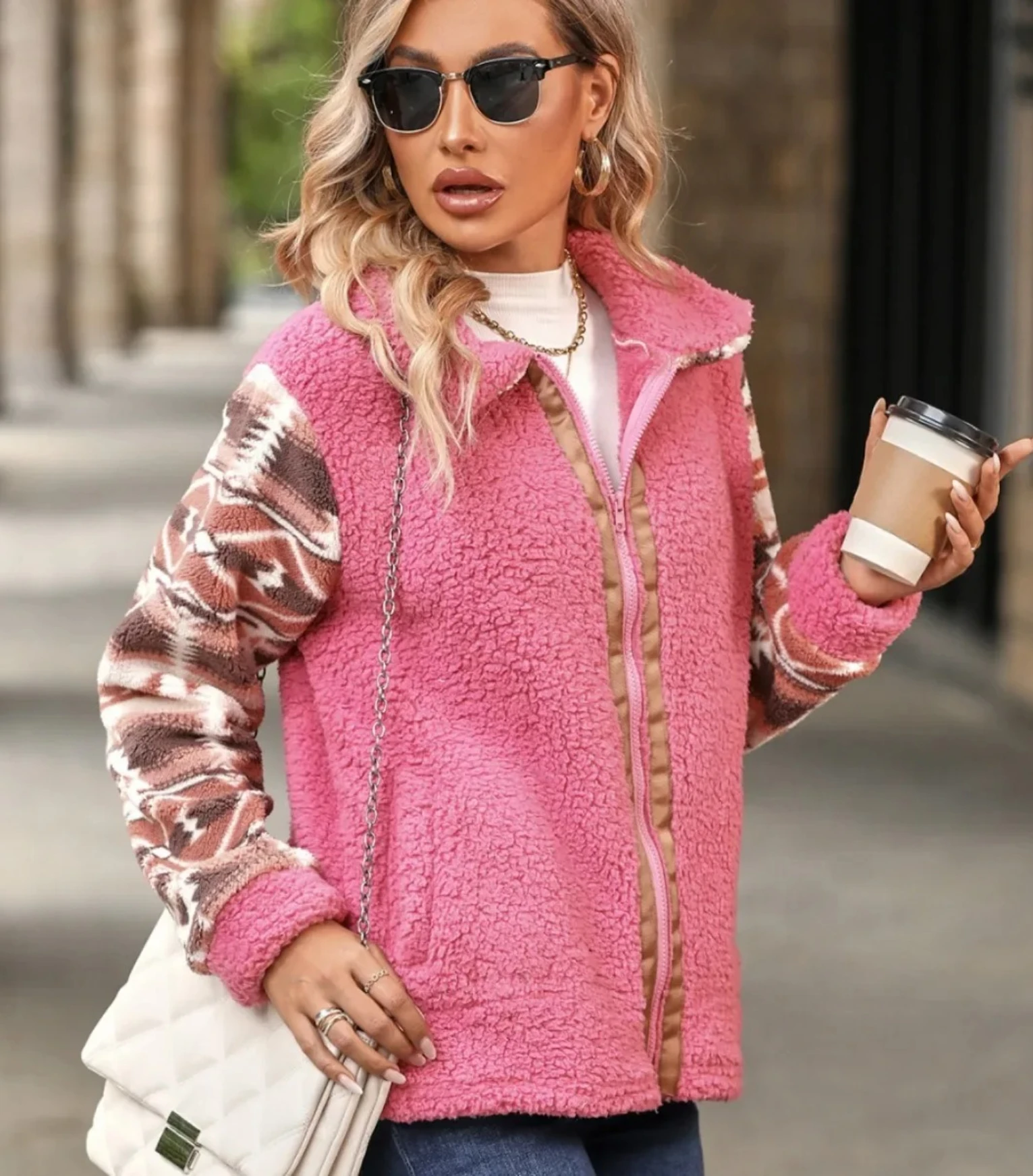 Veste Cardigan en flanelle pour femme, coupe ample, Style européen et américain, manches longues, pour l'automne et l'hiver