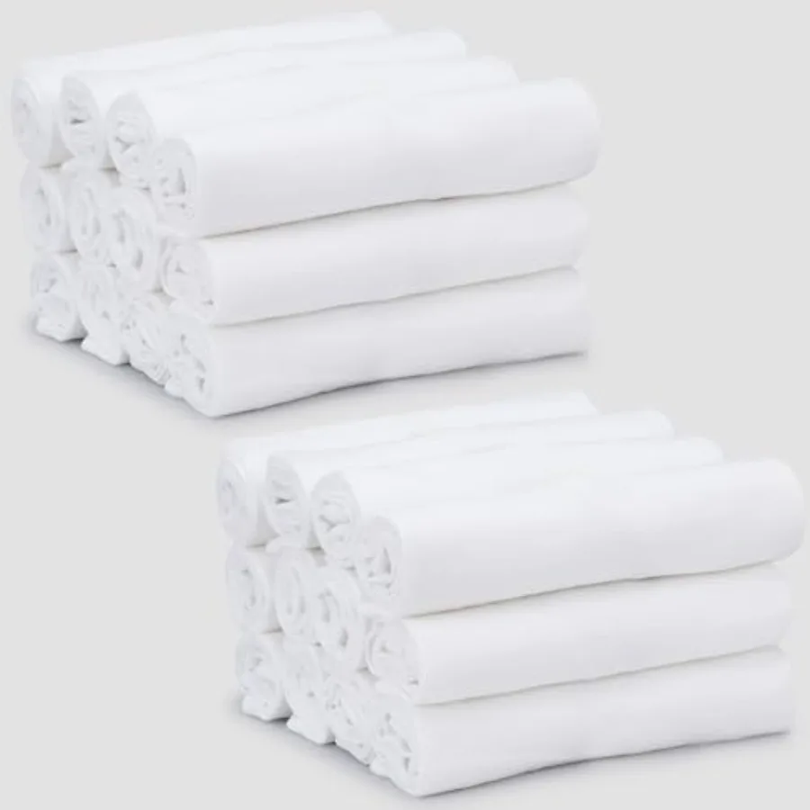 

100% Cotton Dish Cloths - Flour Sack Kitchen Towels - Cotton Blank Towel - Thick Absorbent Quick Dry Machine Washable - Cleanin