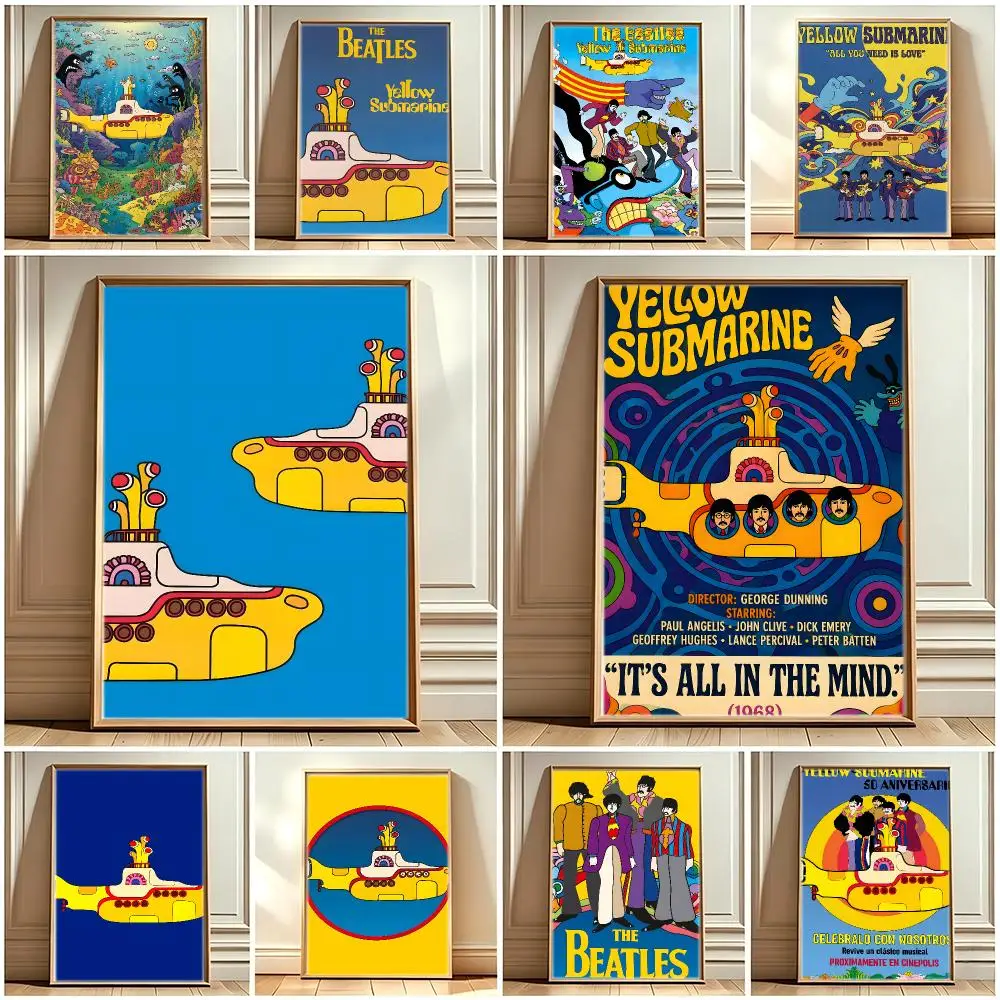 Anime Yellow Submarine Poster Print Painting Home Decor for Bedroom Living Room Hallway