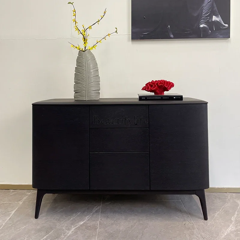 

04Italian minimalist smoked sideboard modern minimalist dining room wall storage cabinet