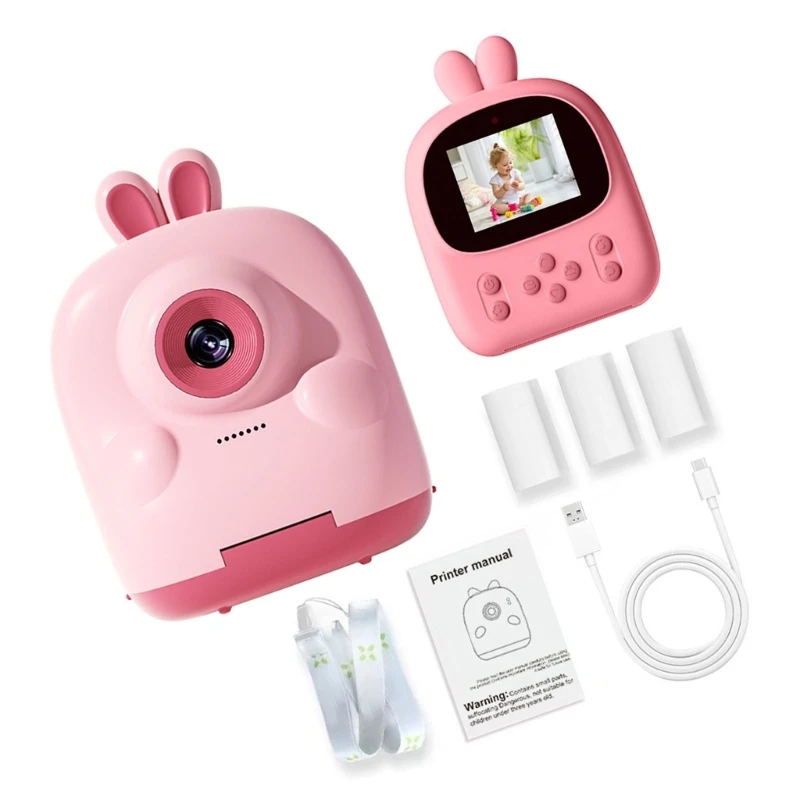 كاميرا طابعة صور محمولة للأطفال مع ورق طباعة آمن وتسجيل فيديو 15UB