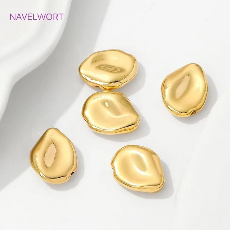 Brass Spacer Beads For Jewelry Making,18K Gold Plated Flat Irregular Beads Separators,Bracelet Beads,DIY Jewelry Accessories