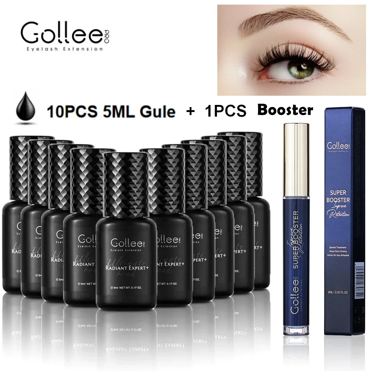 

Gollee 0.5s Fast Drying Supplies Eyelash Extensions Waterproof 10PCS Golle Professional Eyelash Adhesive Super Bonder Wholesale