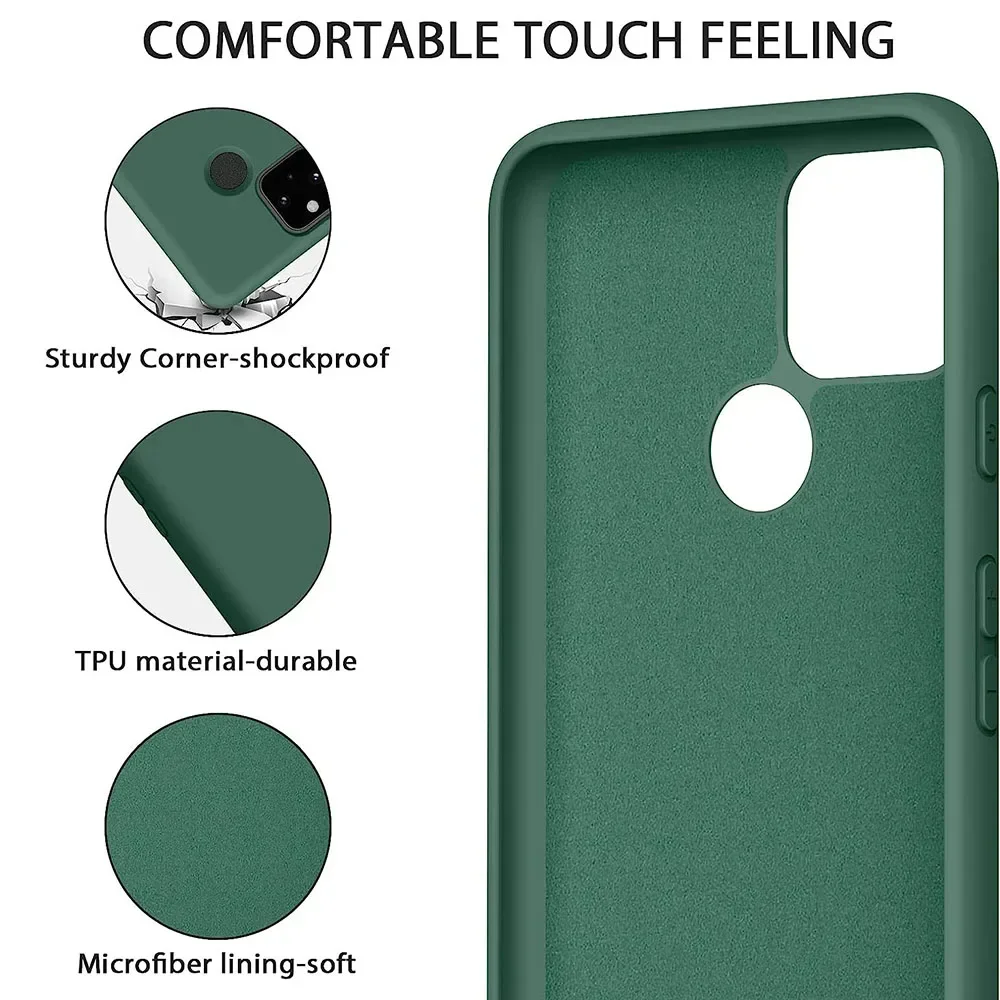 Liquid Slicone ShockProof Soft Phone Case For Google Pixel 5 5A 9 Pro XL 3 3A XL 3XL 4 XL 4A 4G 5G 8A 6A 7A Cover Fundas Capa