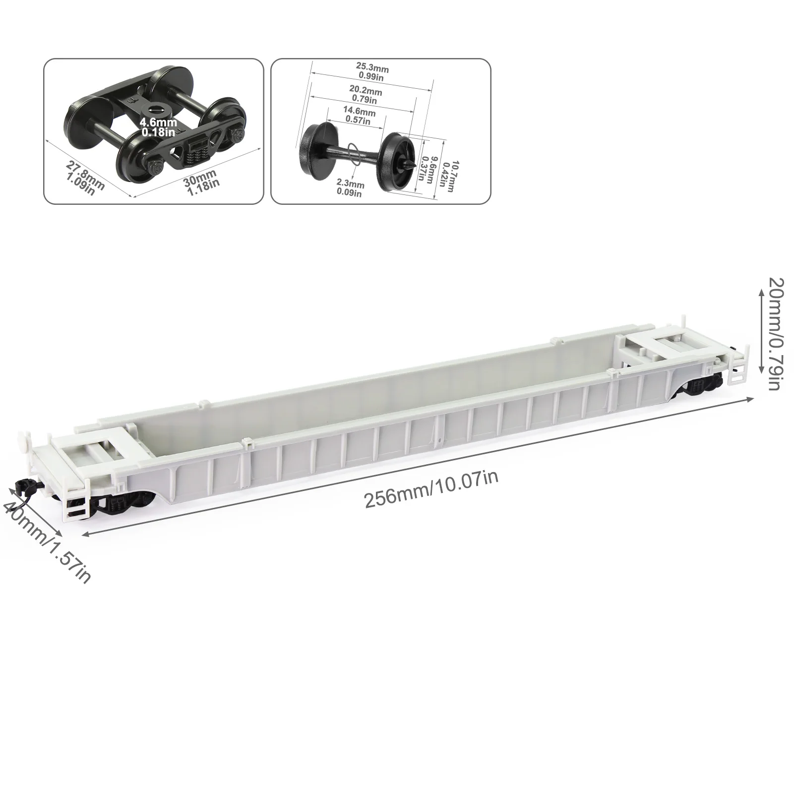 Evemodel 1pc HO Scale 1:87 Blank Unassembled 53\' Well Car Model Wagon C8759JJ