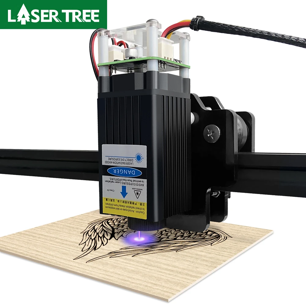 LASER TREE 4W Optical Power Laser Head 450nm Blue Light TTL PWM Module For Laser Engraver Wood DIY Woodworking Tools