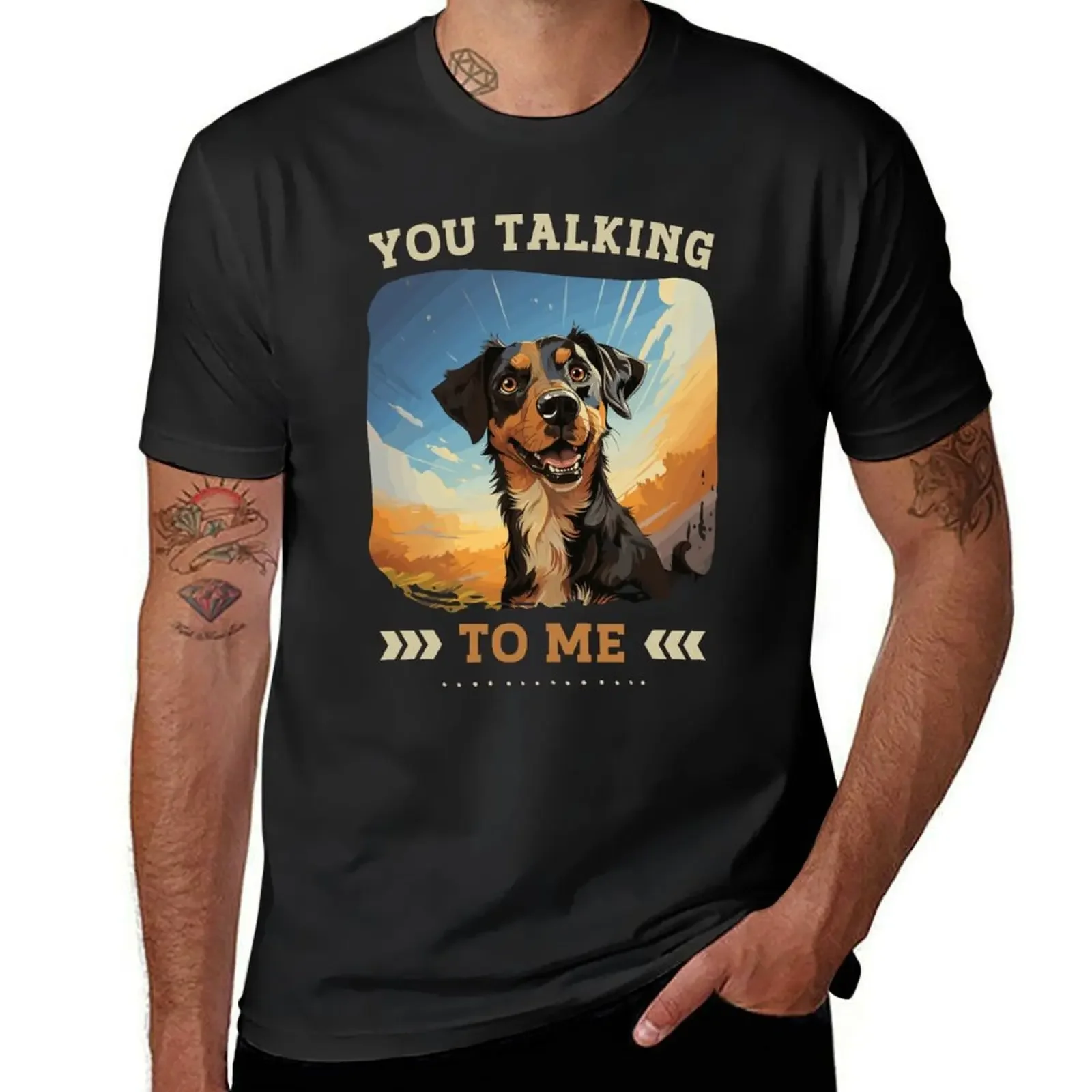 You Talking To Me Funny Dog Graphic T-Shirt cute clothes sports fans hippie clothes clothing for men