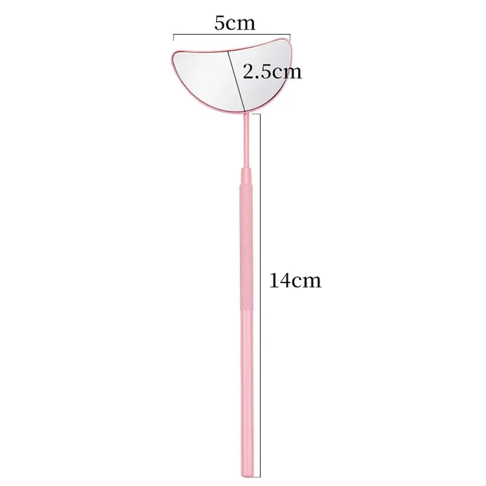Checking False Lashes Eyelash Extension Mirror Semicircle Stainless Steel Long Hand Mirror Detachable Beauty Tool Accessories