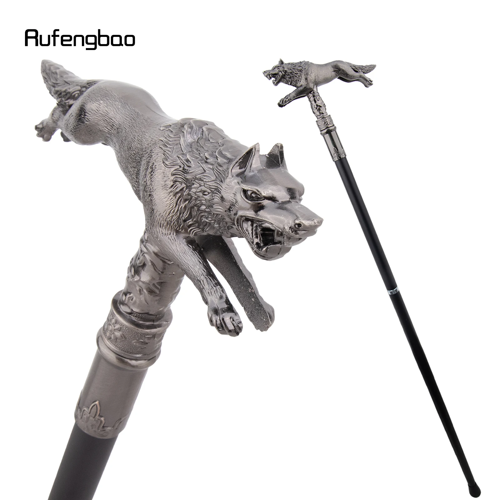 Bengala Decorativa Estilosa Silver Wolf para Corrida e Caminhada, Adereço de Fantasia Colorido e Estético, Adereço Teatral 91cm