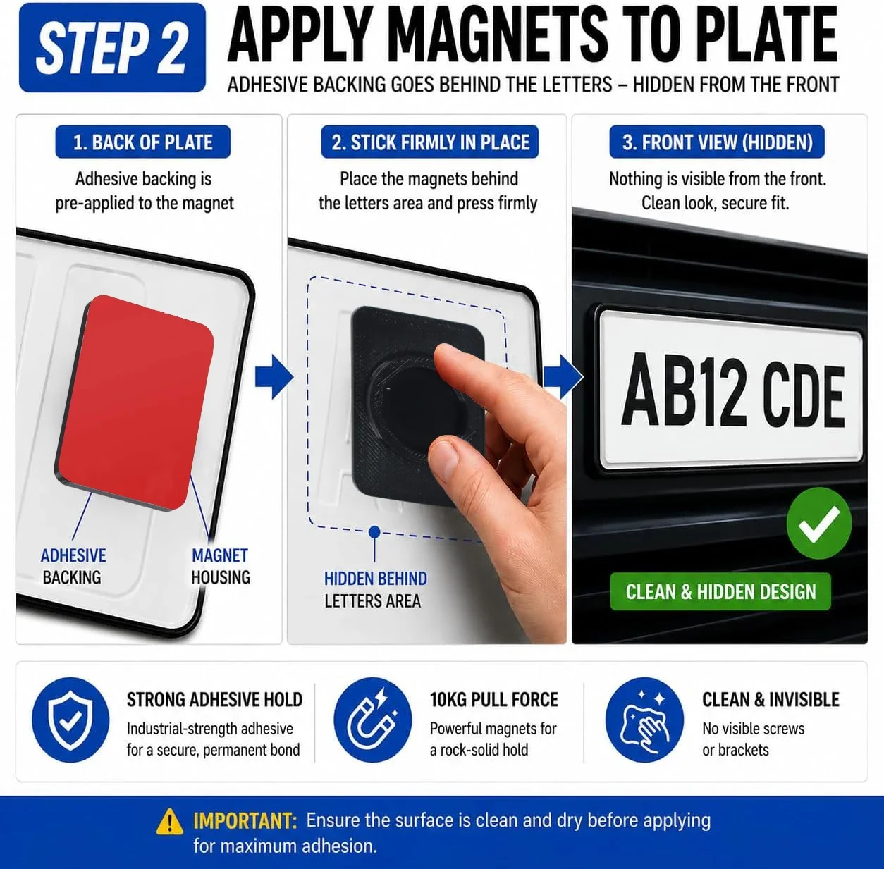 1 Sets Universal Strong Magnetic License Plate Holder With Fastening Screws Black Car Number Plate Bracket For Car RV Caravan