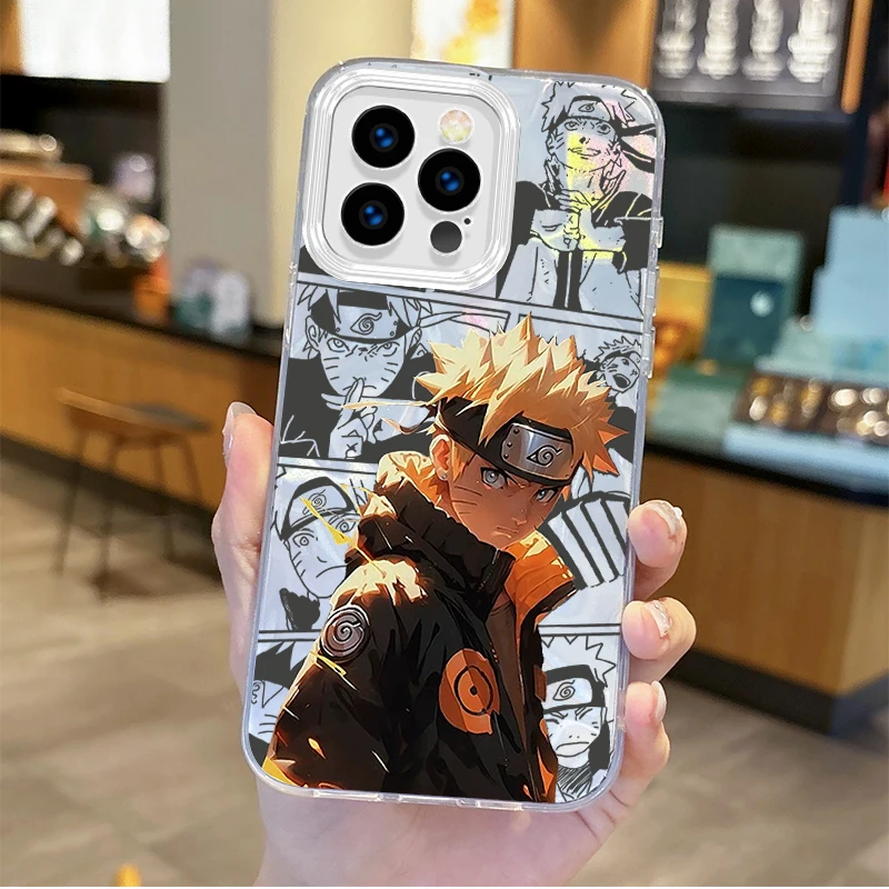 New Fashion N-Narutos Anime Gradient Phone Case for iPhone 16 15 14 13 12 11 8 7 6 Pro Max Plus XS XR Hard Shockproof Back Cover - Image 3