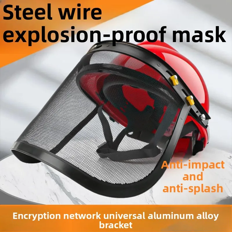 

Replace Garden Grass Trimmer Safety Helmet Hat with Full Face Mesh Protective Mask for Logging Brush Cutter Forestry Protection
