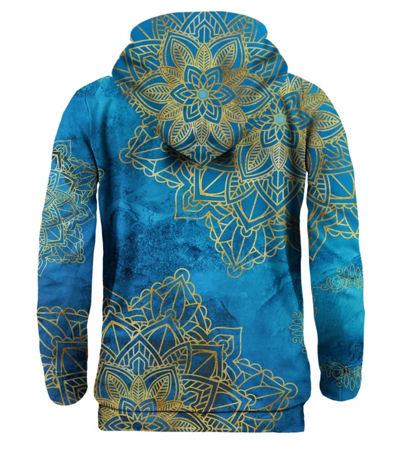 Golden bohemian style fall and winter long fashion unisex 3D digital printing hoodie casual and elegant hoodie