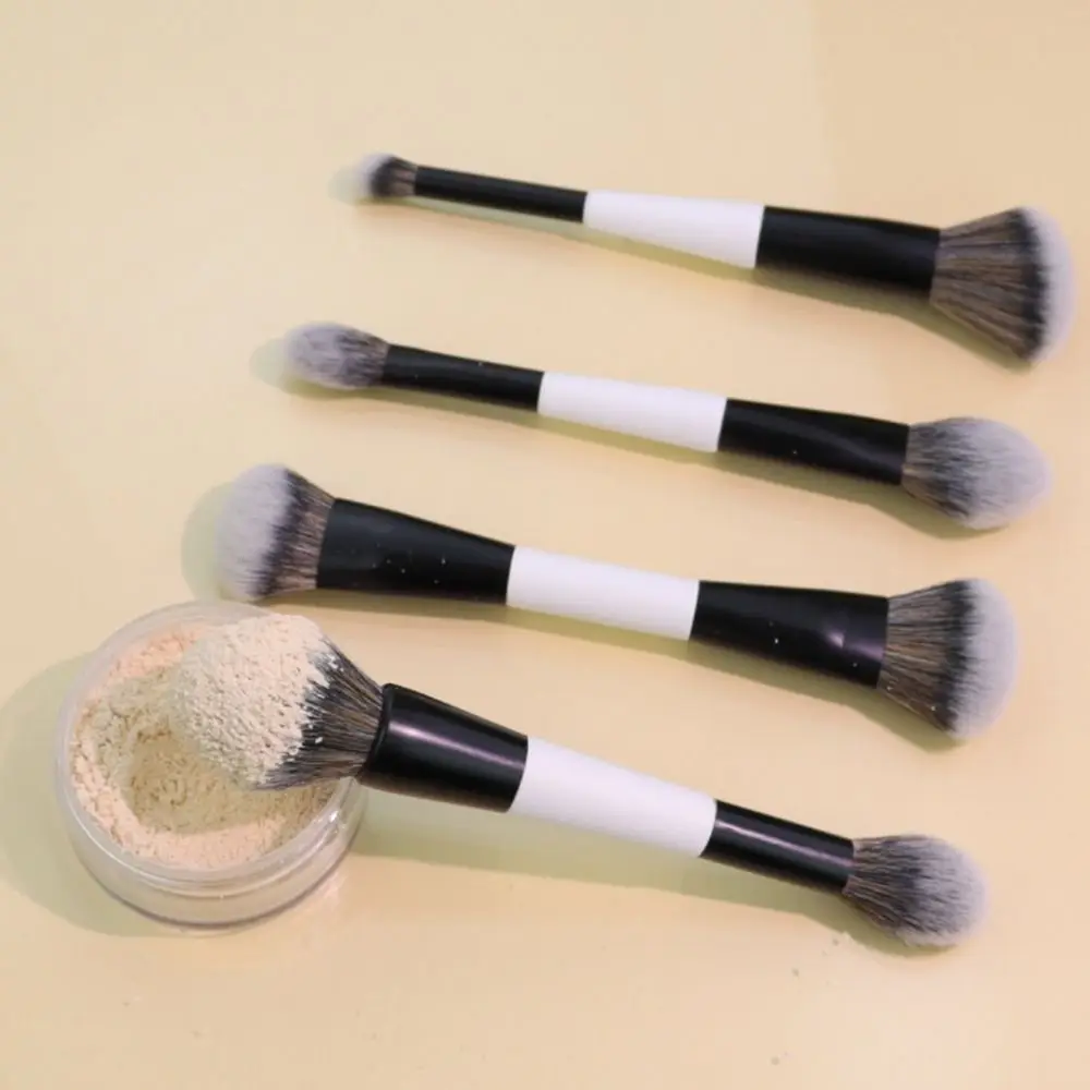 Brocha facial de contorno F4 de doble punta, cosmética multiusos, belleza, sombra de ojos, corrector, brocha para colorete en polvo de alta cobertura