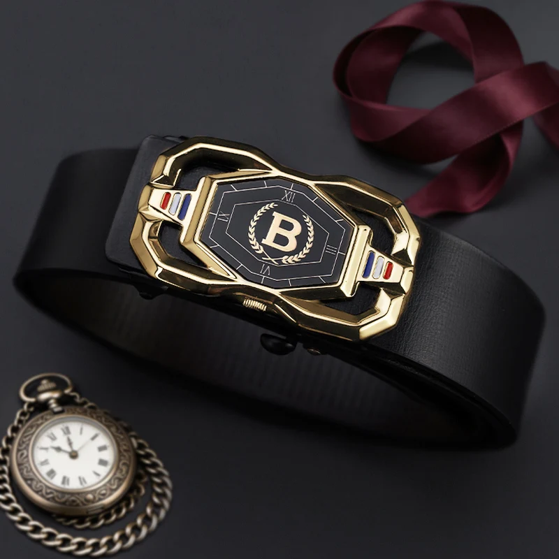 

Men's embossed belt, trendy brand style, geometric embossing, for commuting professionals, daily wear for men who value texture