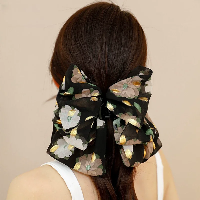 

Women Ladies French Romance New Headwear Bowk Multicoloured Hair Claws Studernts Hairband Hair Accessories Hair Clip