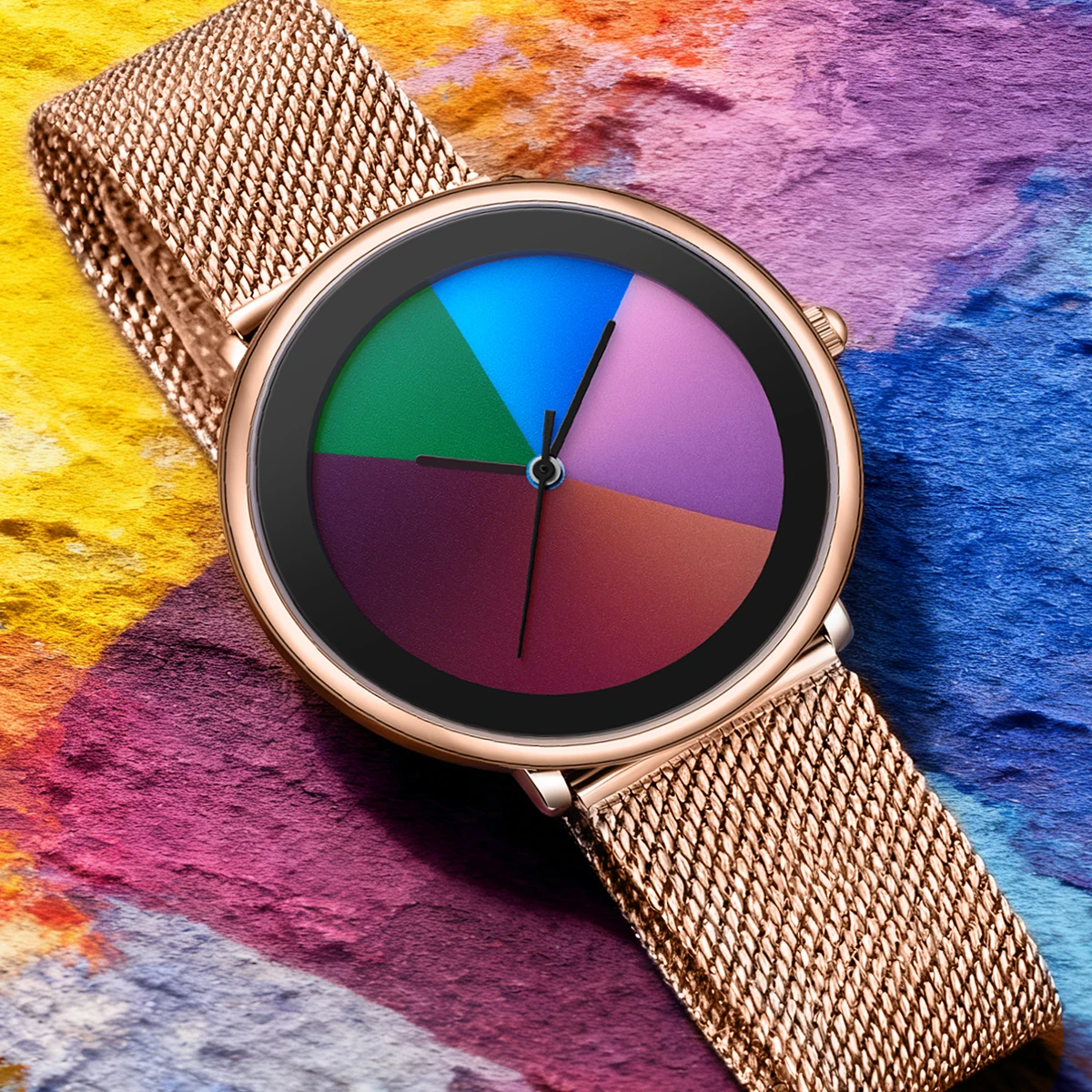LIGE Fashion Colorful Dial Woman Watch Luxury Elegant Ultra-Thin Mesh Belt Soft Waterproof Quartz Women's Wristwatch Ladies Gift