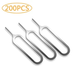 Pin de apertura de bandeja de tarjeta SIM para Iphone, Xiaomi, Samsung, herramienta de reemplazo de llave de aguja para teléfonos móviles, 200 Uds.