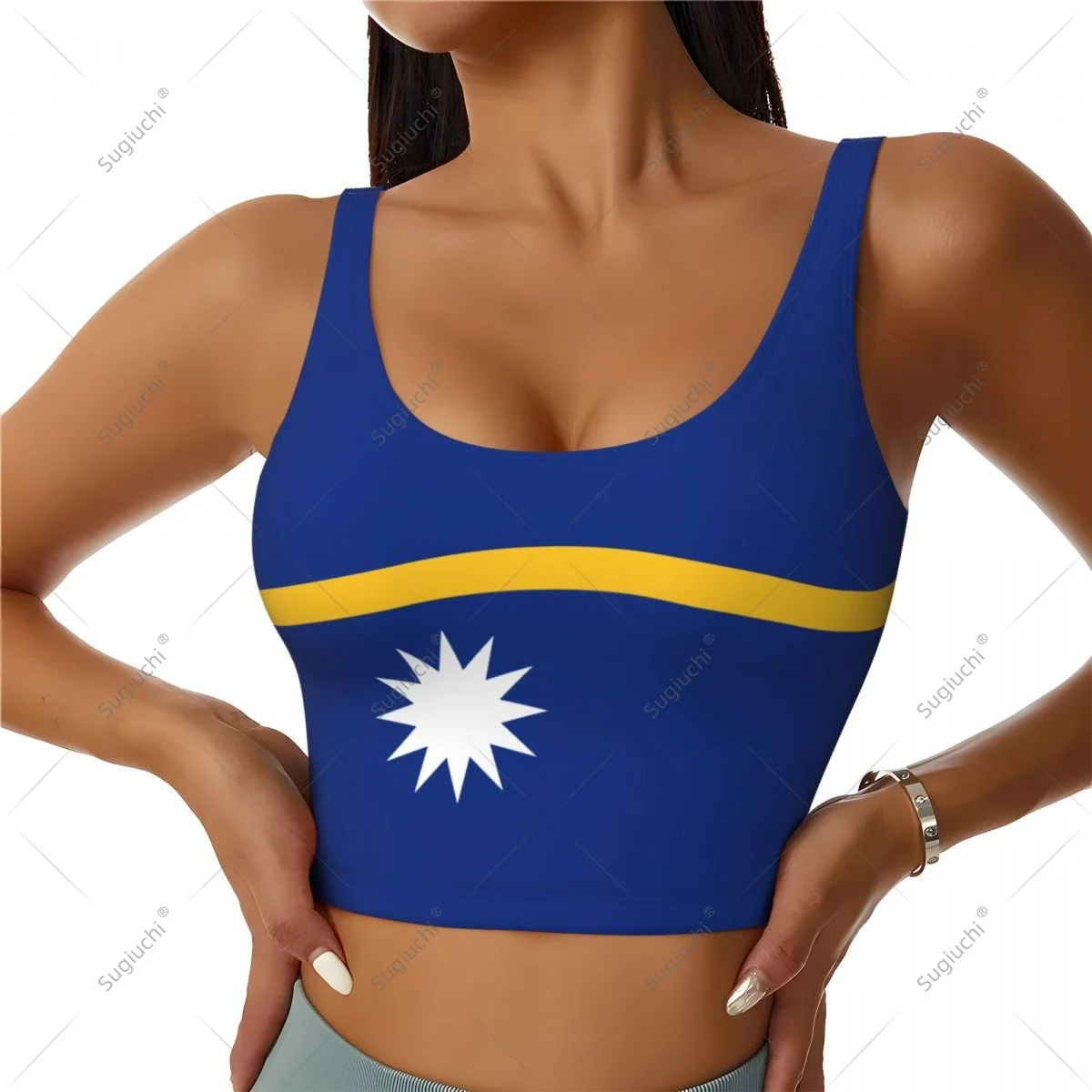 Nauru Flag Women Girl Activities Sports Vest for Female Yoga Vest Workout Vest Lightweight Trendy