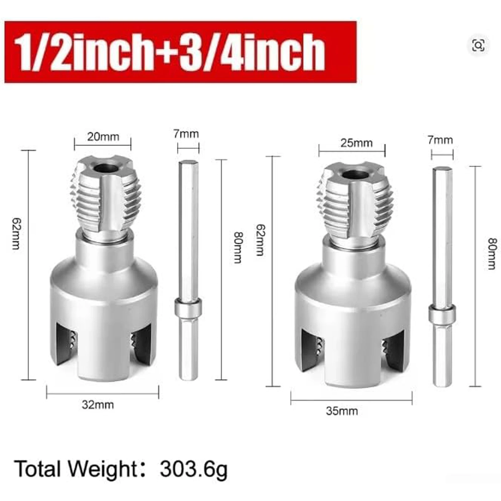 Zdjęcie 4: Zestaw do gwintowania rur wodnych, narzędzie do cięcia gwintów wewnętrznego i zewnętrznego 20 mm + 25 mm do rur PPR PVC 1/2 cala 3/4 cala zintegrowana matryca,