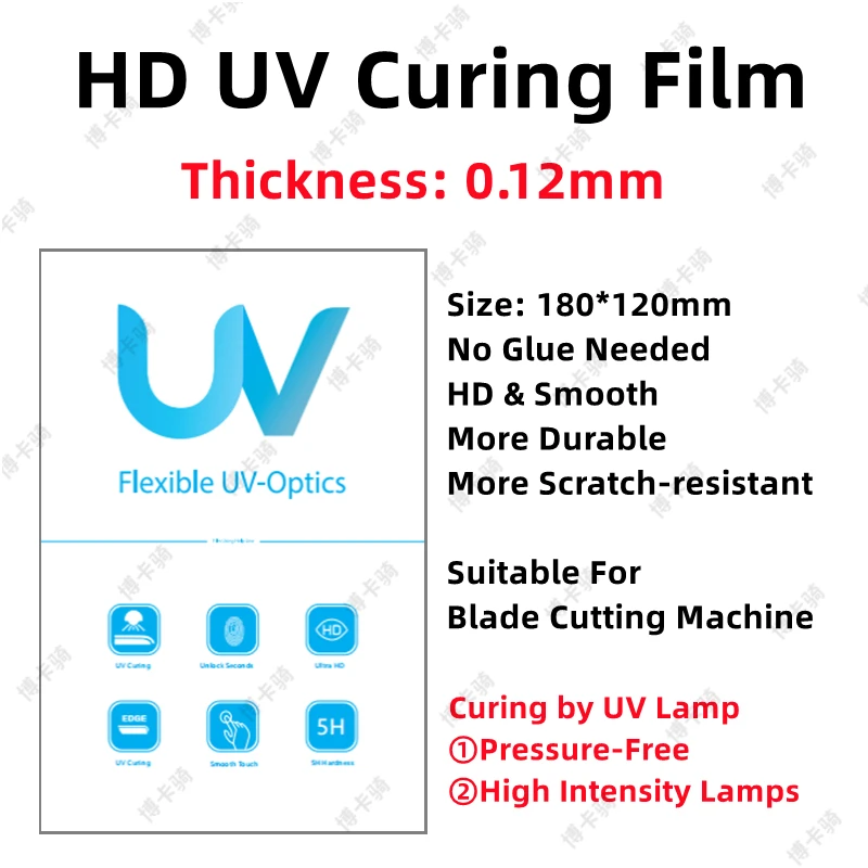 10-50PCS UV Fiber Glass Screen Protective Film Flexible Hydrogel Film UV Curable Film For Full Screen HD Anti-Shatter