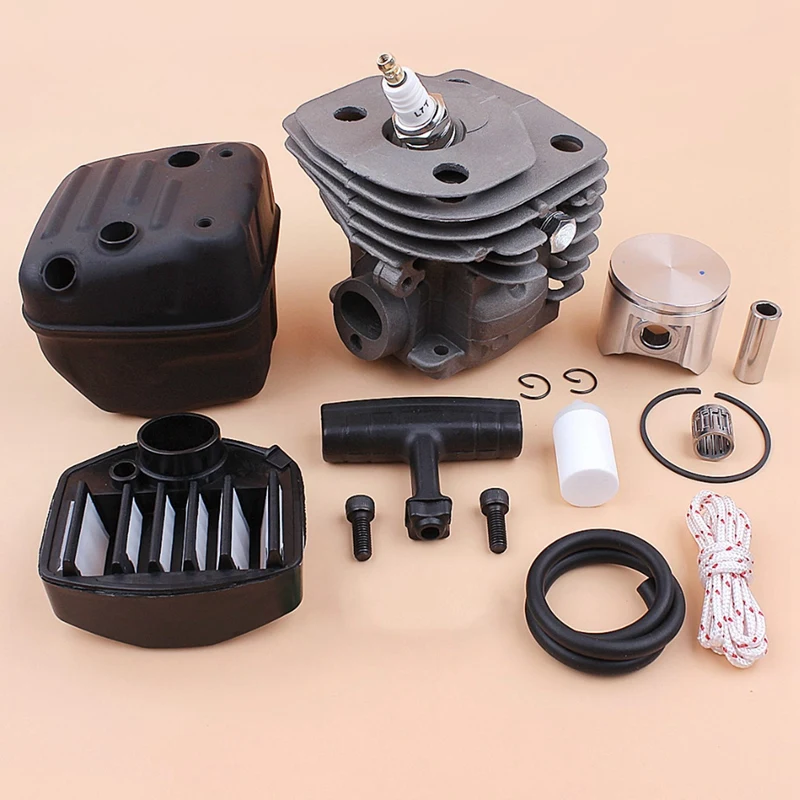 Imagem -02 - Motosserra Motor Rebuild Parts Kit 47 mm Cilindro Pistão Rolamento Silenciador Parafuso Air Filter Kit Apto para Husqvarna 357 357xp 359 Motosserra