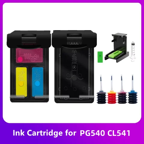 Refillable Ink Cartridge for Canon 540XL 541XL PG540 CL540 MX475 MX525 MG3650 MG3600 MG3250 MG2150 MG3100 MG4250 MG3550 MG4100