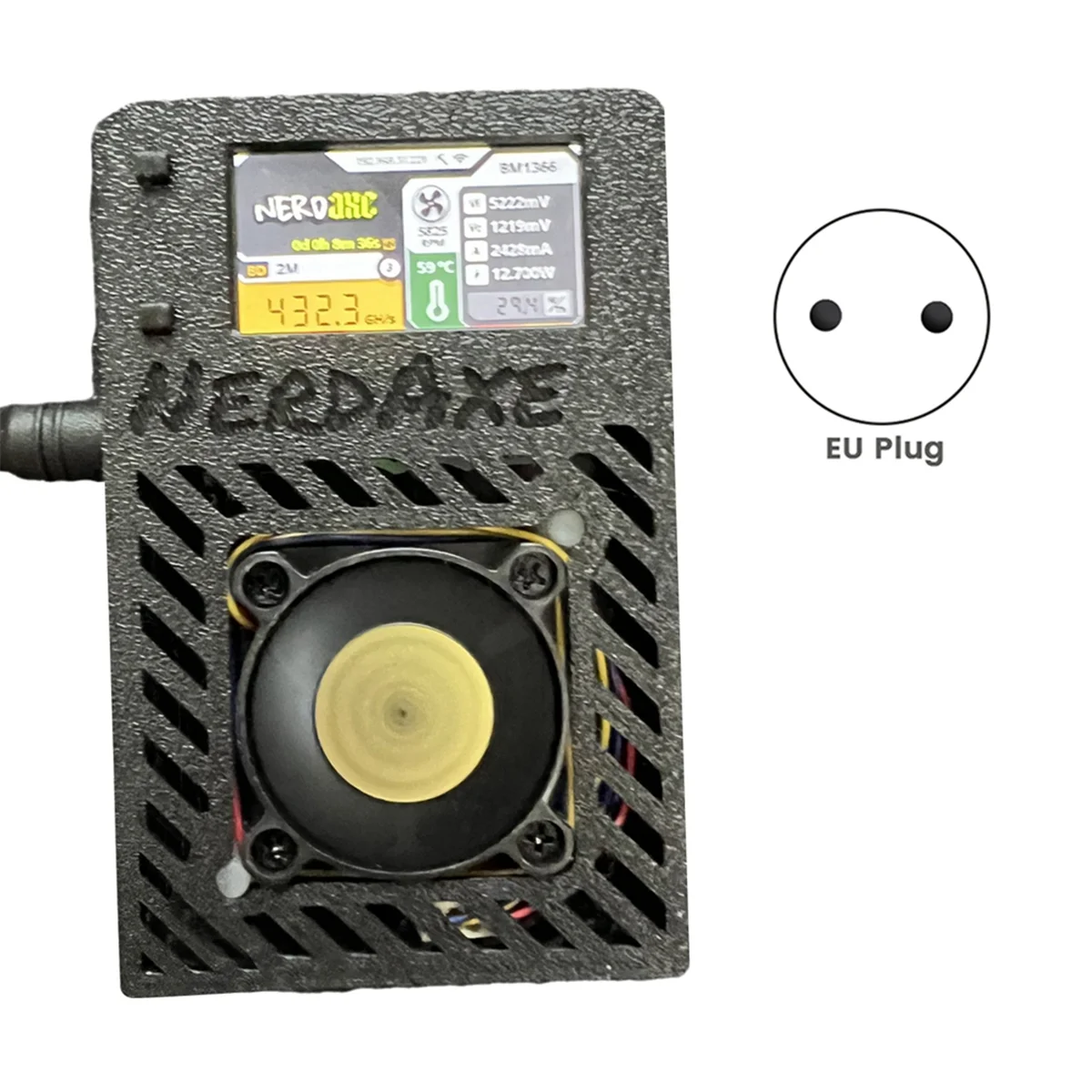 NerdAxe Miner Nerdminer 500Gh/S S19XP BM1366 ASIC Bitaxe UE Plug_N34R