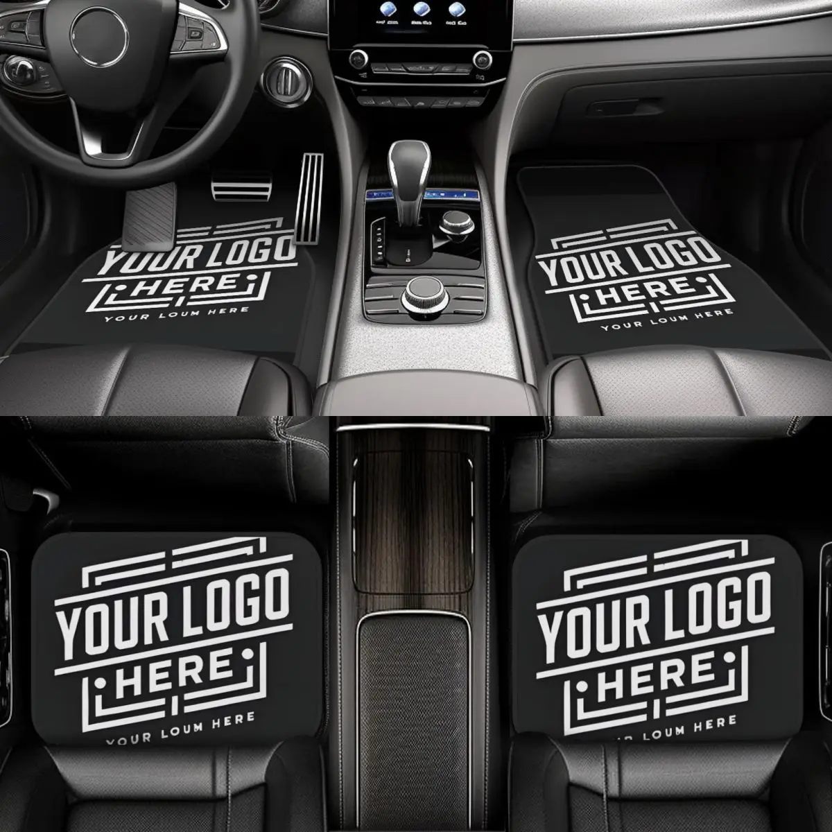 Customized Car Floor Mats, Add Your Photo Text Logo Vehicle Front Rear Carpets Mats, Anti-Slip Backing Cars Mats Carpets Univers