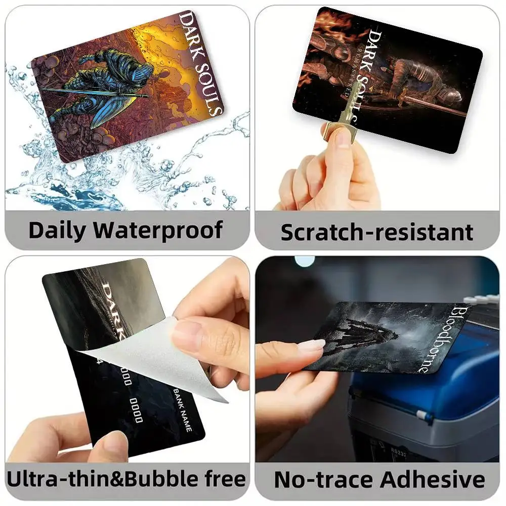 Game D-Dark S-Souls Credit Card HD Stickers Game Card Decal Small Chip Waterproof Sticker Gift