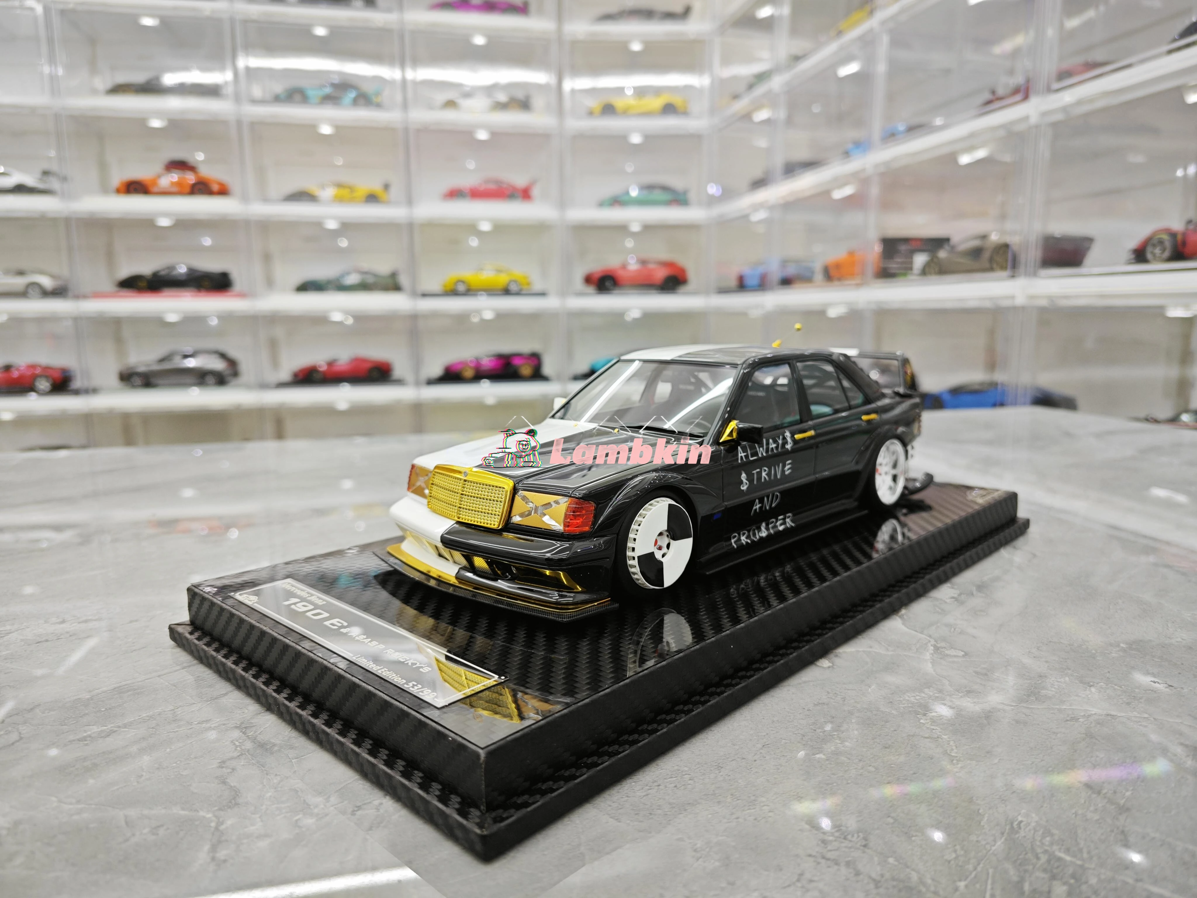 Vip 1:18 Voor Explosieve Gemodificeerde Benz 190e Aasp Rocky Limited Edition Simulatie Hars Automodelcollectie