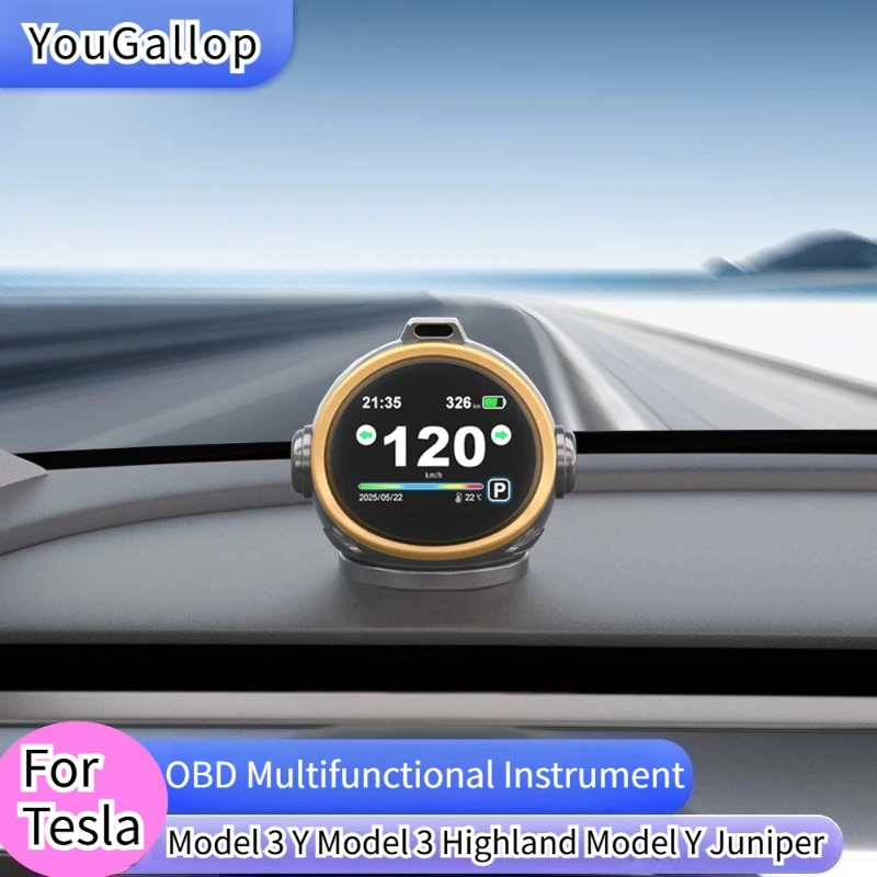 

For Tesla Model 3 Highland Model Y Juniper 2025 OBD Multifunctional Instrument Vehicle Speed Gear Support Gesture Recognition