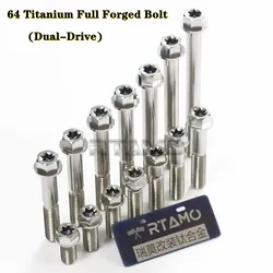 (1 Piece Pack) RTAMO Titanium M8 Full Forged Flange Torx Bolt  All Sizes Dual-Drive