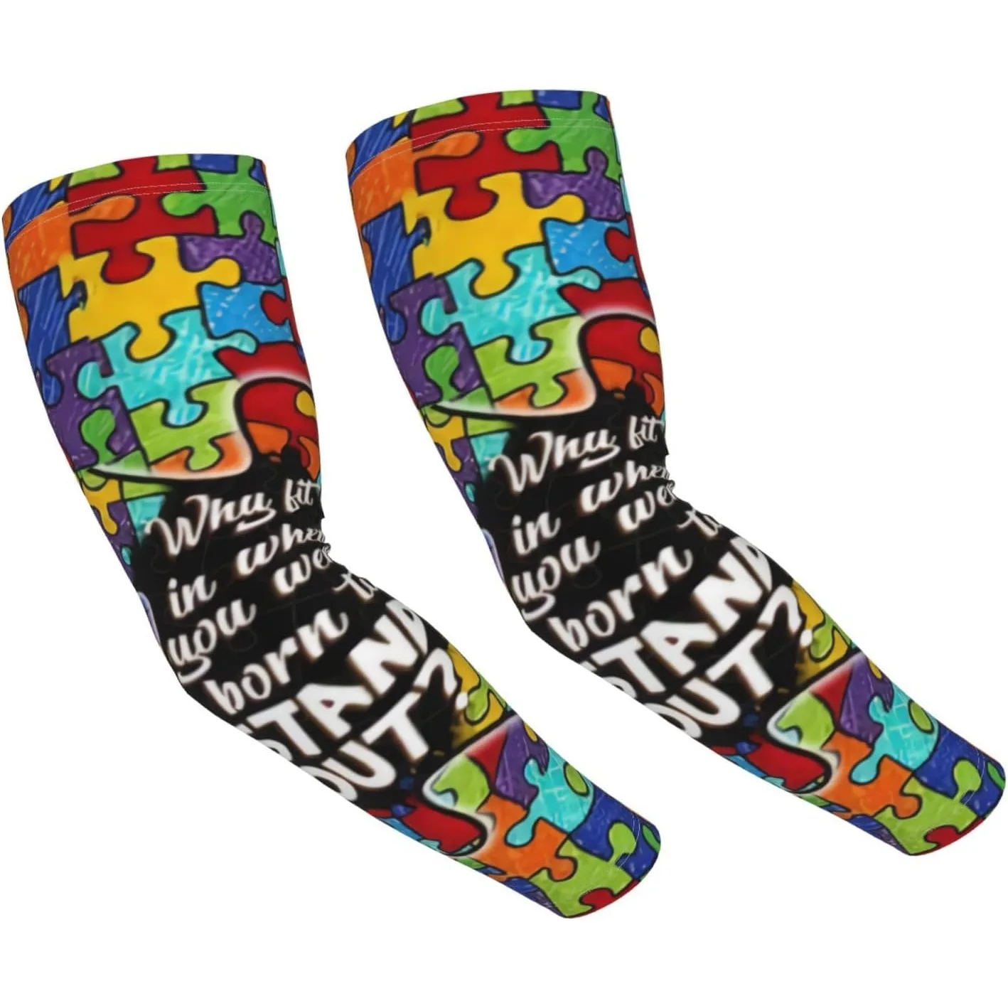 

Autism Arm Sleeves Autism Awareness Gardening Sleeves Sports Sun Protection Arm Sleeves for Women Men