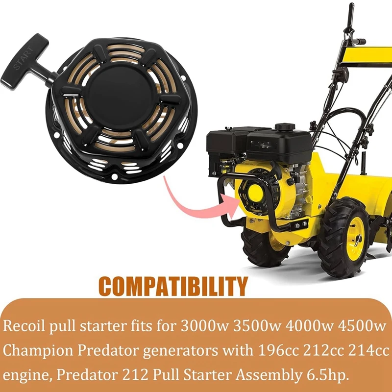 Recoil Starter For Champion 212Cc 196Cc 224Cc Pull Start Assembly 3500W 4000W 4500W Generator Parts With Pull Cord Rope